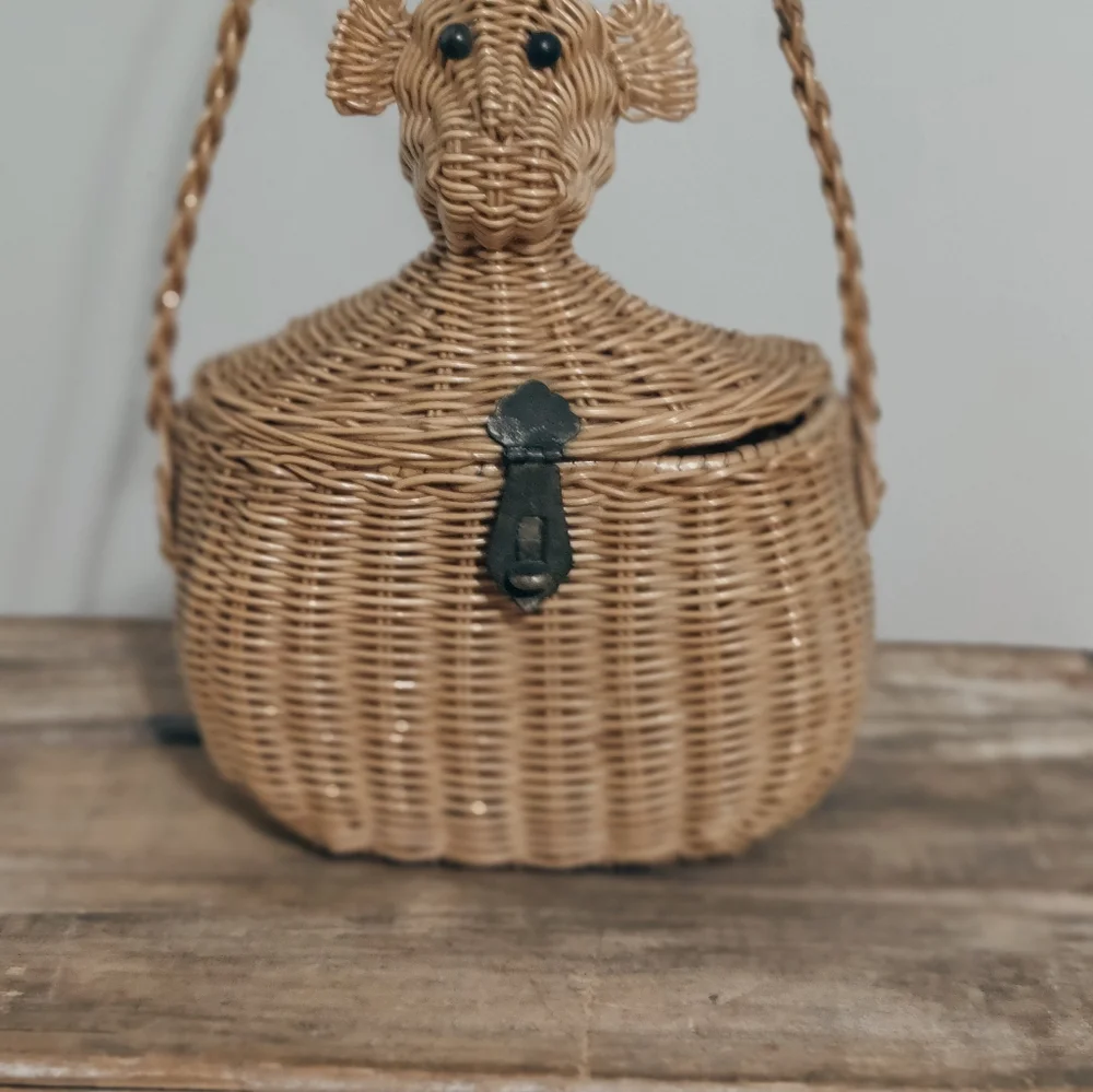 50s epic Monkey wicker purse by Simon authentic vintage RARE 1950s mid century - Picture 3 of 14